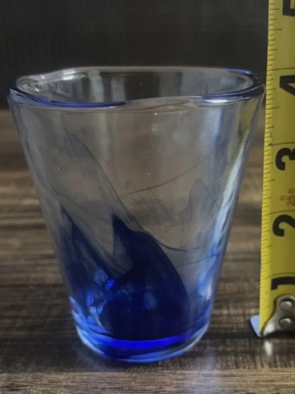 Vintage Bormioli Rocco Murano Cobalt Blue Swirl Glass Tumblers Set of 12